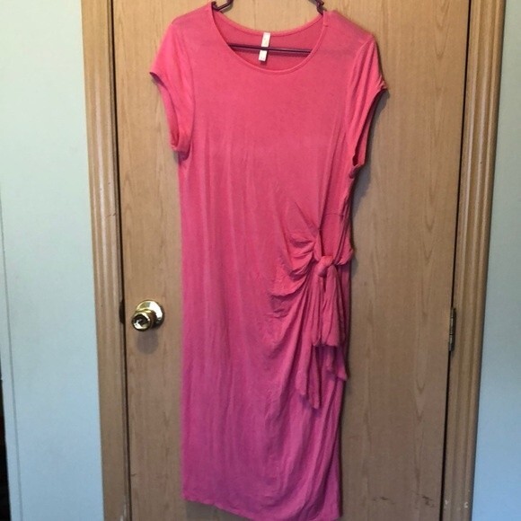 Mother bee maternity dress size XL pink with tie on side - Picture 1 of 6